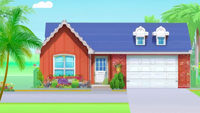 Beautiful Cartoon Landscape Background Video