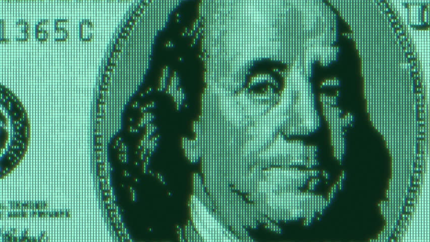 Green digital 100 dollar bill abstract background with binary code. Business and CBDC finance concept. One hundred dollars currency with Franklin - Powered by Shutterstock - Get 15% off with code: PIKWIZARD15