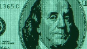 Green digital 100 dollar bill abstract background with binary code. Business and CBDC finance concept. One hundred dollars currency with Franklin - Powered by Shutterstock - Get 15% off with code: PIKWIZARD15