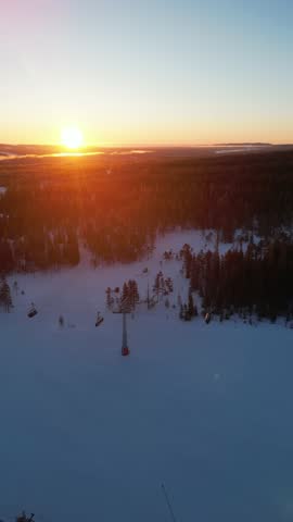 Flight fotage of the beutiful view in Sälen, Sweden.