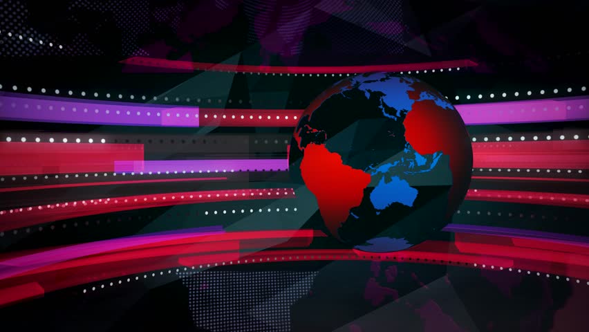 TV news global, background intro animation. Earth and other 3D graphic elements, rotating in seamless loop. Ideal also for logos, worldwide business meetings, courses etc.