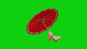 Human holding red umbrella Cartoon style. Vector illustration flat design. Protection concept. Isolated on white background. Security symbol. - Powered by Shutterstock - Get 15% off with code: PIKWIZARD15