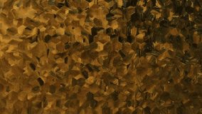 Hexagonal golden coloured mosaic with pixel shifting effect and random dynamic motion. - Powered by Shutterstock - Get 15% off with code: PIKWIZARD15