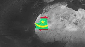 Mauritania Flat Map Flag Black and White Map - Powered by Shutterstock - Get 15% off with code: PIKWIZARD15