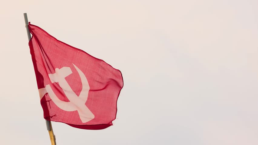 Party flag of the Communist Party of China or USSR or Kerala India flag background with big symbol
