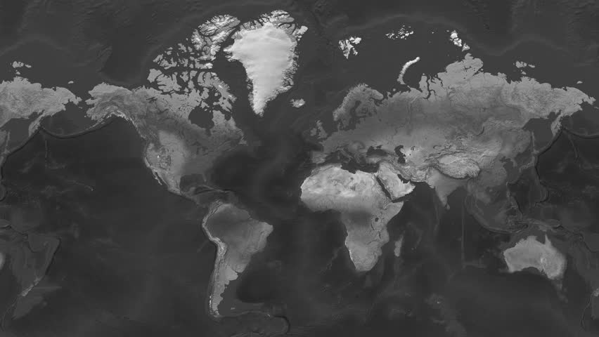 Iceland Flat Map Flag Black and White Map