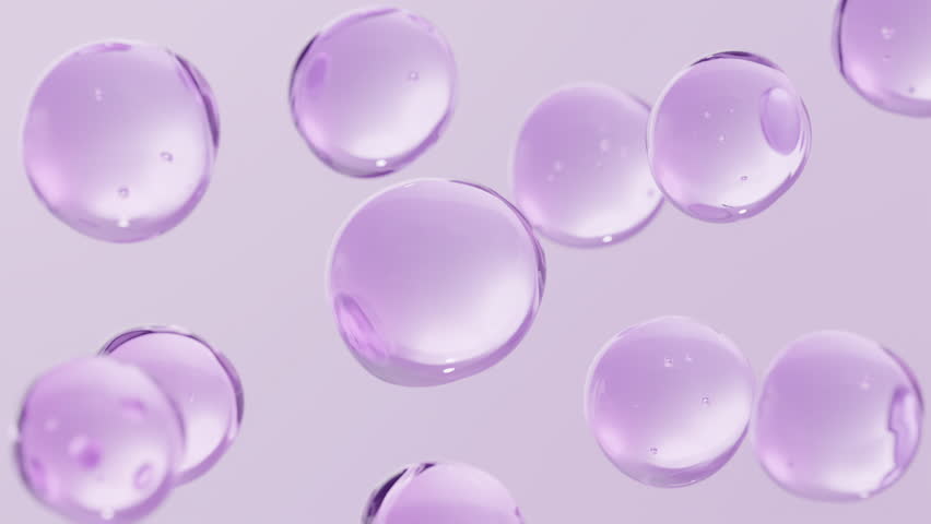 Night Serum Oil drop combine, Skin Repair, moisturizer, collagen serum, advertising background ready to use, 3D animation, purple color. 
