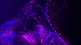 Neon fluid background of blue and purple particles exploding. Fluid motion, ink drops mixing in water. Particle fluid movement. Epic intro and opener. Future technology, innovations, virtual reality. - Powered by Shutterstock - Get 15% off with code: PIKWIZARD15