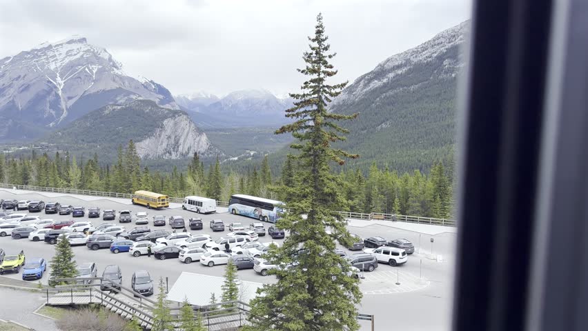 Overlooking the parking area in the Canadian Rocky Mountains
