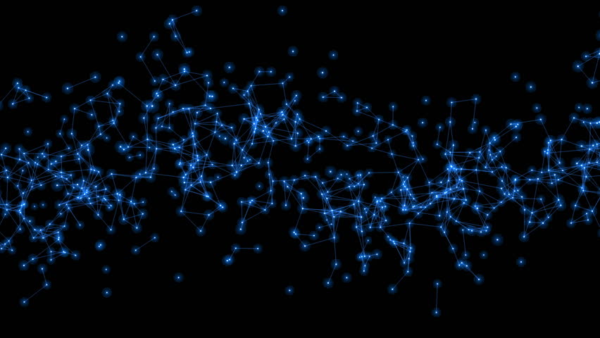 Blue particles sway gently and moving with a calming rhythm