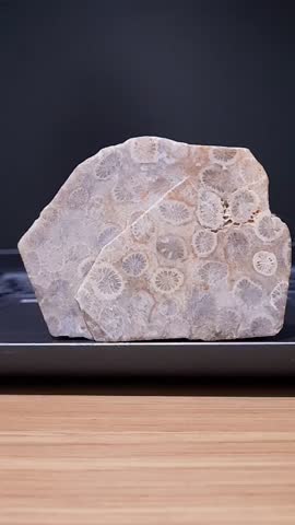Section of sedimentary rock containing foraminifera fossils