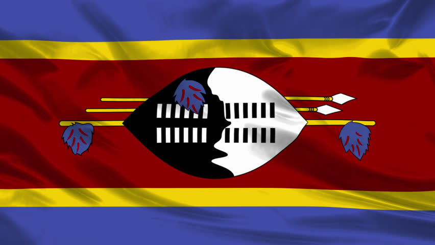 Swaziland Flag Waving In Wind