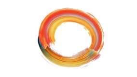 Creative 3D animation. Vivid colorful brush stroke moves on a circular trajectory, isolated on a white background. Round shape drawn with paint - Powered by Shutterstock - Get 15% off with code: PIKWIZARD15