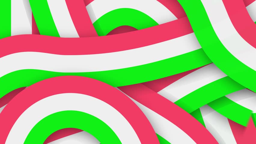 Dynamic video transition featuring threads in red, white, and green colors. This vibrant and engaging animation adds a creative and festive touch to your videos, ideal for events, holidays, and themed