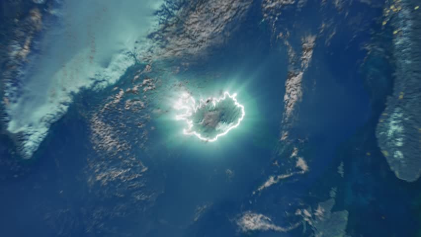 Realistic Earth Zoom In Clouds and Borderline Iceland