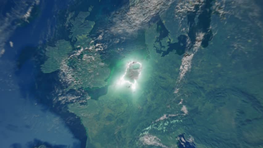 Realistic Earth Zoom In Clouds and Borderline Netherlands Amsterdam