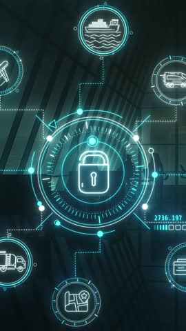Infographics about protecting corporate information and logistics data.