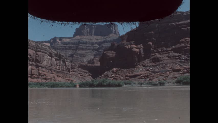 United States CIRCA 1960s: On river in canyon.