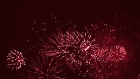 Beautiful firework in dark sky. The color is red - Powered by Shutterstock - Get 15% off with code: PIKWIZARD15