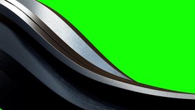Abstract Background Seamless looping animation of metallic textured object moving like a wave on black background and Green Screen. 3D Render. - Powered by Shutterstock - Get 15% off with code: PIKWIZARD15