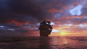 Pirate Ship Sailing Galleon 3D Animation - Powered by Shutterstock - Get 15% off with code: PIKWIZARD15