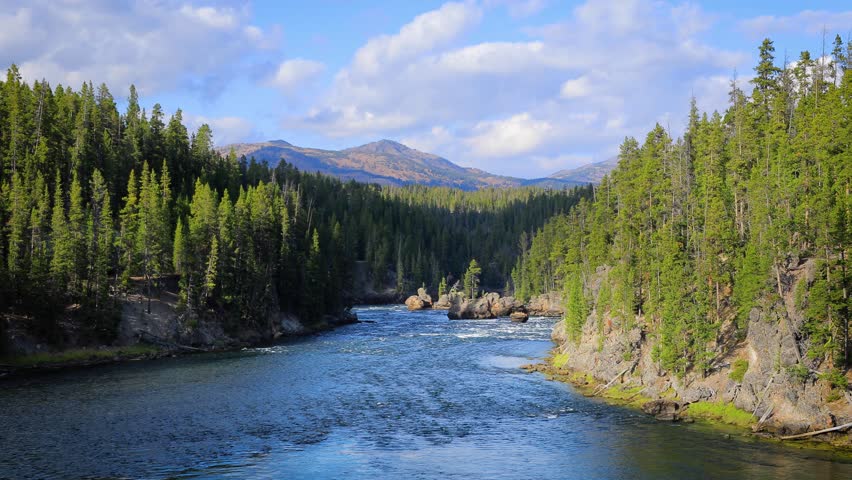 Rapids in the Yellowstone River in Yellowstone National Park, Wyoming.