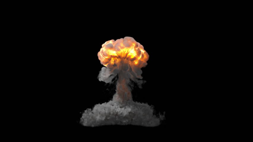 Explosive mushroom cloud isolated on black background with alpha channel - Powered by Shutterstock - Get 15% off with code: PIKWIZARD15