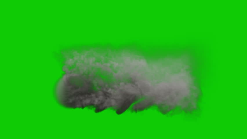 Tire burnout smoke isolated on green background