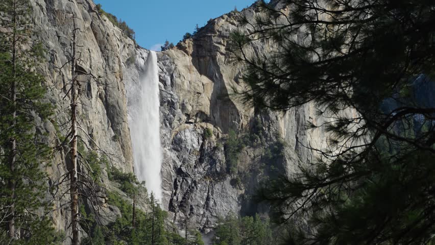 Bridalveil falls in Yosemite National Park in California