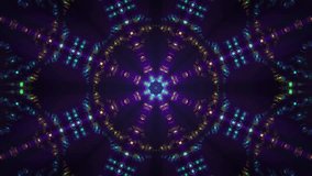 Looped fractal kaleidoscope with highly detailed trippy visual patterns and pulsating shiny light. Colorful ornament mandala for trance music festival and art performance. Seamless vj loop , 4k 30fps - Powered by Shutterstock - Get 15% off with code: PIKWIZARD15