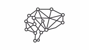 Ai brain line animation. Artificial intelligence animated icon. Scaling circles. Neural implants, data science. Black illustration on white background. HD video with alpha channel. Motion graphic - Powered by Shutterstock - Get 15% off with code: PIKWIZARD15
