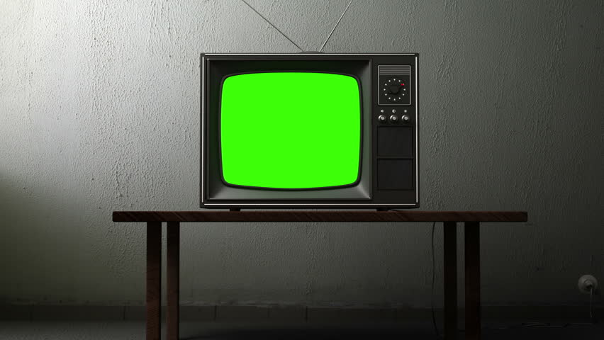 Old Tv with a Green Stock Footage Video (100% Royalty-free) 3534197