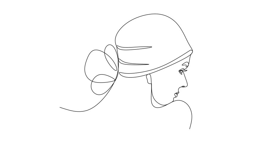Woman head vector lineart illustration. One Line style drawing. Woman Line Art Minimalist Logo. Without artificial intelligence