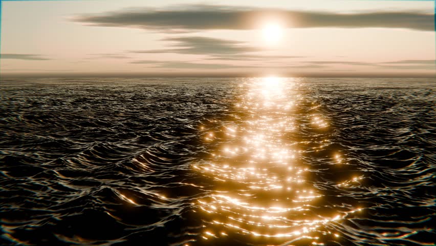Sea water surface. Aerial view over clear sea water. 3D Illustration