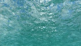 Fountain water drops on the water surface, Underwater shot, Bottom view, Slow motion - Powered by Shutterstock - Get 15% off with code: PIKWIZARD15