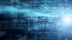 Shiny digital technology network looped lines motion graphic copy space animation background. - Powered by Shutterstock - Get 15% off with code: PIKWIZARD15