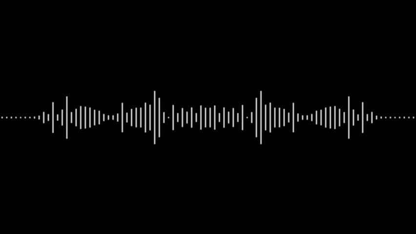White audio waveform spectrum animation, 4k