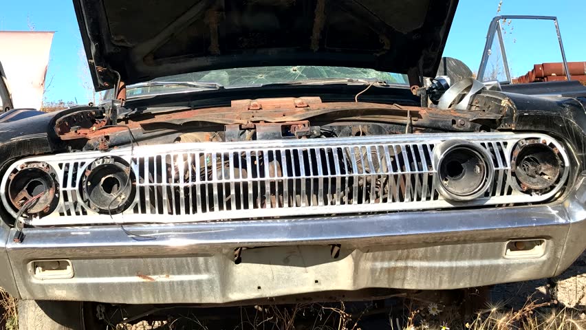 Junk car background. Old cars.
