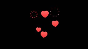 Red hearts icon social media Live streaming style animated icon. Alpha channel, transparent background. 4K resolution - Powered by Shutterstock - Get 15% off with code: PIKWIZARD15