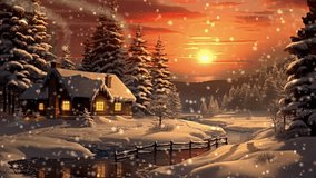 winter, snowfall, 4k video, night scene, snow animation, winter landscape, snowflakes, nighttime snow, winter wonderland, hd snowfall - Powered by Shutterstock - Get 15% off with code: PIKWIZARD15