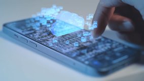 Hand Using Smartphone with Holographic Cloud Interface - Powered by Shutterstock - Get 15% off with code: PIKWIZARD15