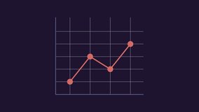 Linear chart animation. Dot plots animated element. Moving trend, finance. Statistical graph, data processing. Isolated illustration on dark background. Transition alpha video. Motion graphic - Powered by Shutterstock - Get 15% off with code: PIKWIZARD15