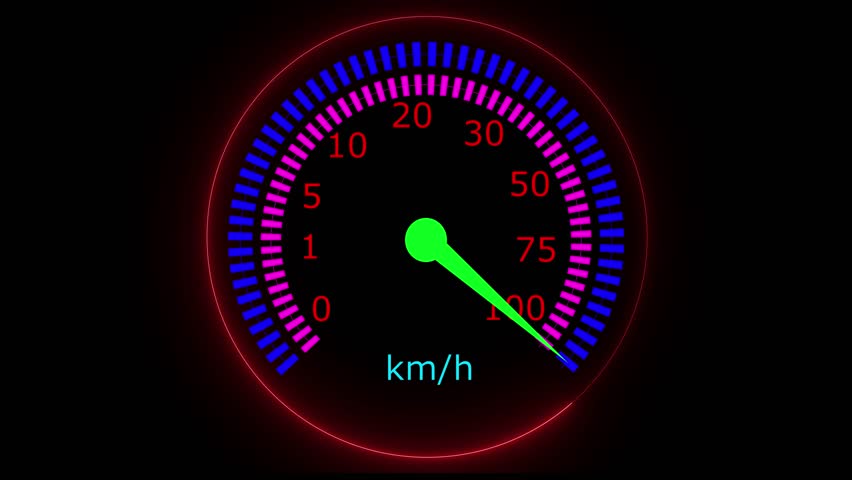 Mood futuristic meter or indicator. Back black background 4k animation video.