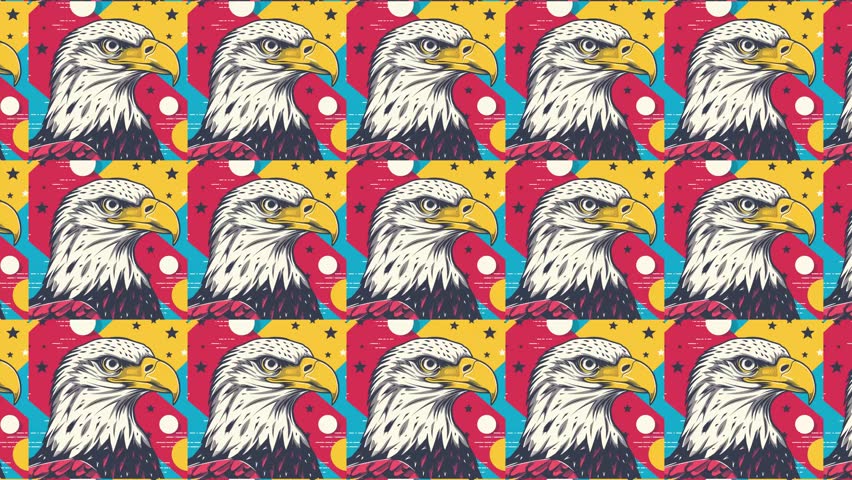 Eagle illustration seamless repeated pattern background