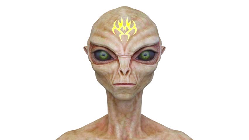 3D rendering of an alien face