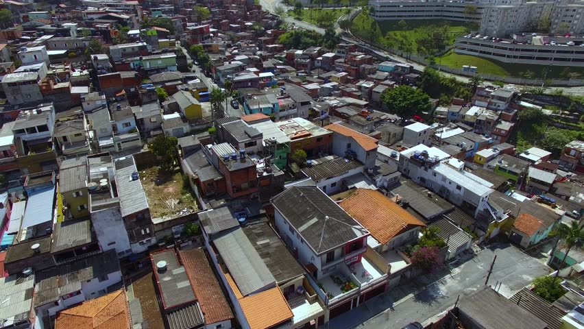 Slum in South America. City Auxiliadora neighborhood, Sao Paulo, Brazil.