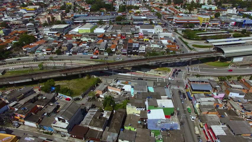 Slum in South America. City Auxiliadora neighborhood, Sao Paulo, Brazil.