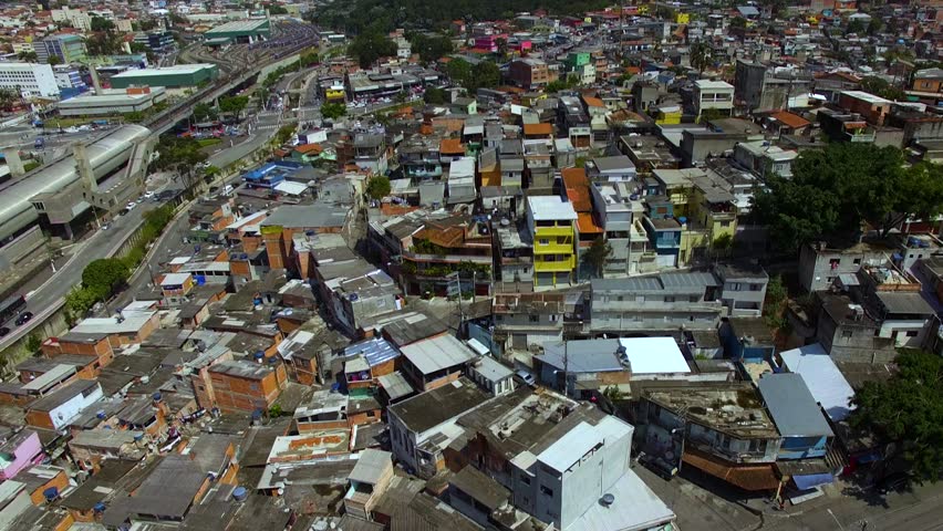 Slum in South America. City Auxiliadora neighborhood, Sao Paulo, Brazil.