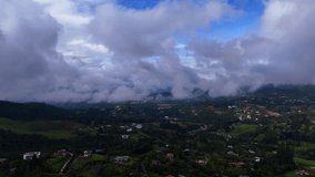 Aerial video at 2,700 meters above sea level. Alto de las Palmas, Antioquia, Colombia.