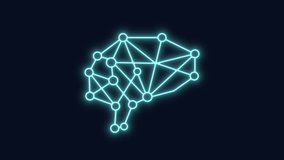 Ai brain neon animation. Artificial intelligence animated icon glow effect.Scaling circles. Neural implants. Dynamic overlay on white background. HD video with alpha channel. Motion graphic - Powered by Shutterstock - Get 15% off with code: PIKWIZARD15